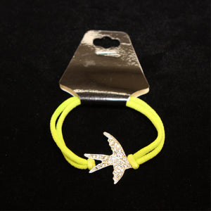 Swallow Bling Bracelet with yellow elastic band.