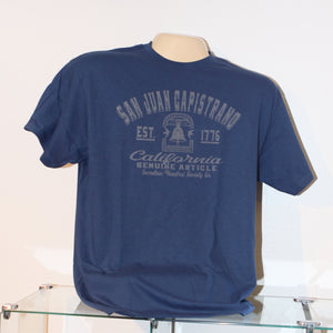 Mission San Juan Capistrano T-Shirt  Blue  Available in Adult sizes Small, Medium, Large & X-Large