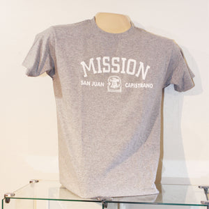 Mission San Juan Capistrano T-Shirt  Grey  Available in Child sizes X-Small, Small, Medium, Large